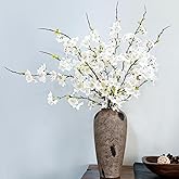 INXUGAO 6 PCS Faux Cherry Blossom Branches Decor 31.5 Inch Long Stems Fake Artificial Flowers for Home Indoor Decoration Vase Arrangement Living Room Table Bedroom Spring Decor