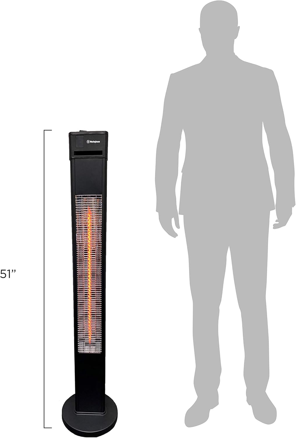 Westinghouse WES31-15110BLK Infrared Electric Outdoor Heater Freestanding, Black : Garden & Outdoor