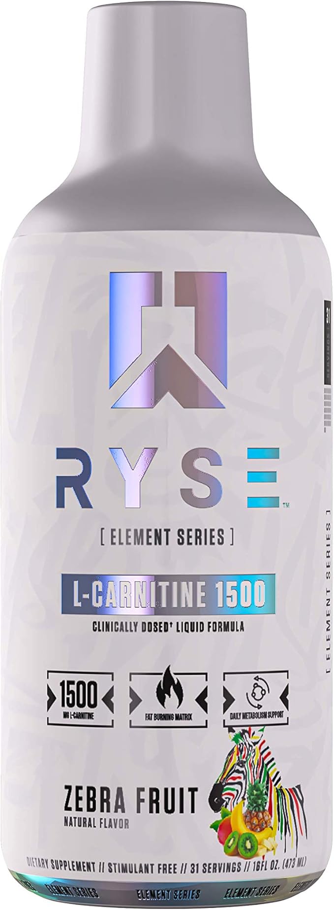 Ryse LCarnitine 1500 Liquid 16 oz 31 serv, Stimulant Free