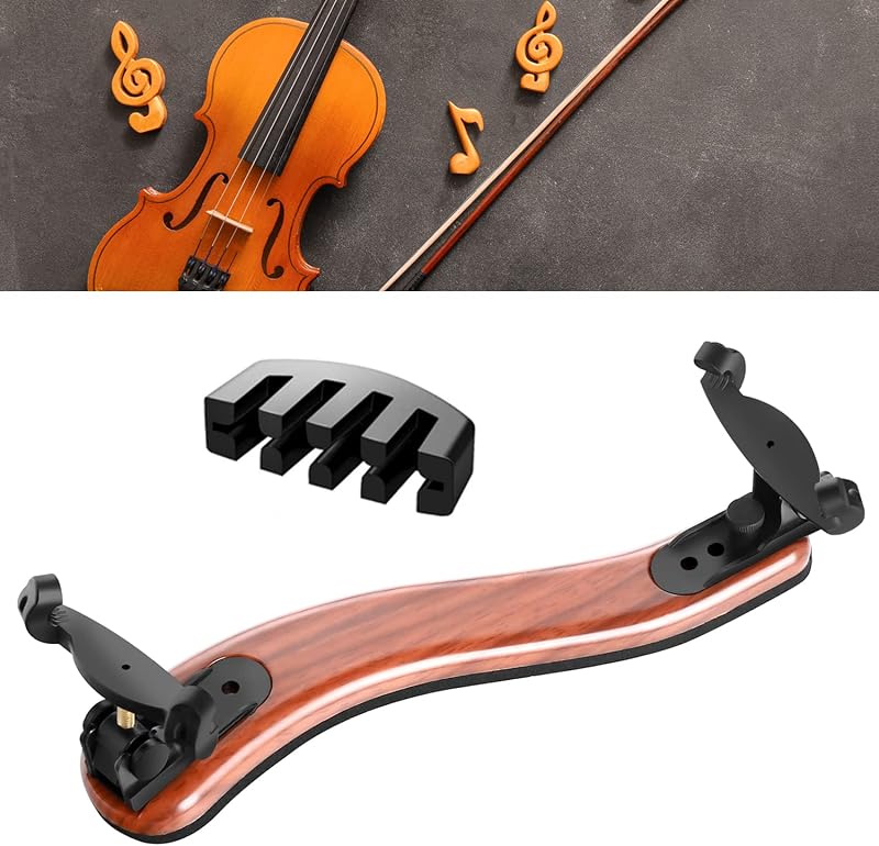 Fansjoy Violin Shoulder Rest 4/4 3/4 Imitation Wood Grain Adjustable