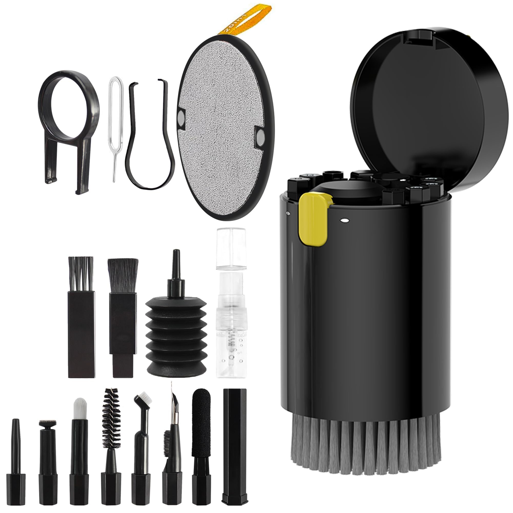 20-in-1 Laptop Screen Keyboard Cleaning kit, Cell Phone Cleaning kit, Air-pod Cleaning kit, Electronics Cleaning kit for Mobile Phones, Tablets, Computers, Computer Monitors, TV Camera Lenses (black)
