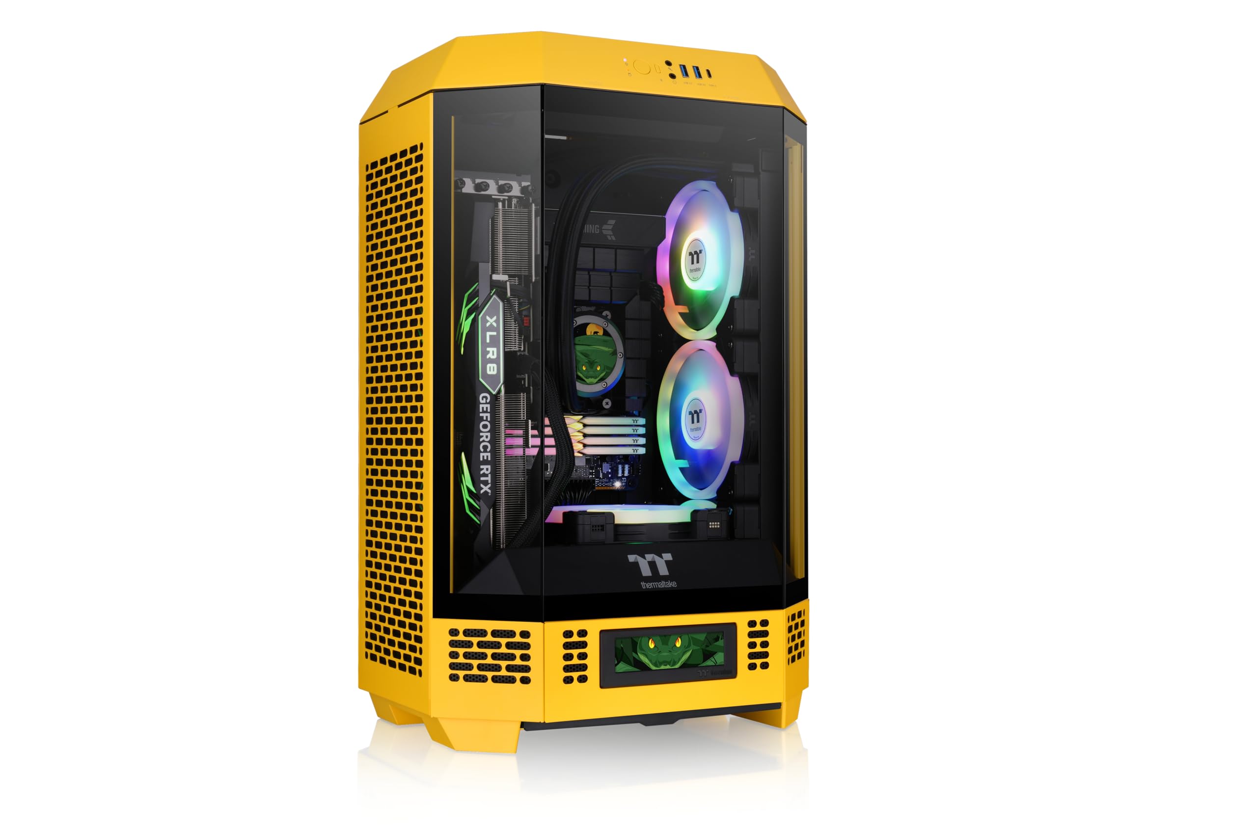 Caja Thermaltake Tower 300 Bumblebee Micro-ATX; Ventilador CT de 2 x 140 mm incluido; Admite radiadores de hasta 420 mm; El kit de soporte de chasis opcional permite una visualización horizontal; CA-1Y4-00S4WN-00; Garantía de 3 años