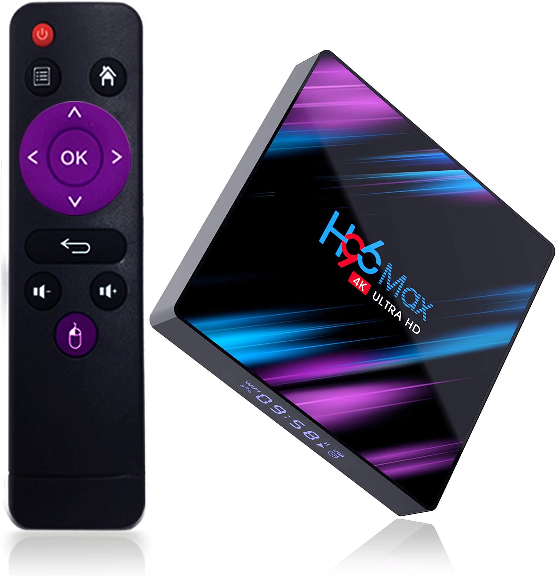 2019 WiFi H96 MAX RK3318 Android 9.0 Quad Core 4K HD |4G RAM, 64G ROM Memory| Smart BT 4.0 Top LED TV Box