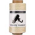 Jupean Waxed Thread, 150m /164Yards Beige Leather Waxed Thread, Leather Sewing Thread, Hand Stitching Thread for Hand Sewing Leather, Bookbinding, and Beginners Leather Craft DIY