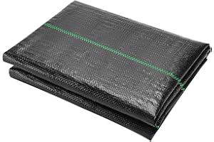 GRASSCLUB 5 x 10 Feet Weed Barrier Fabric Garden Landscape Weed Blocker Woven Fabric Heavy Duty Ground Cover Mat
