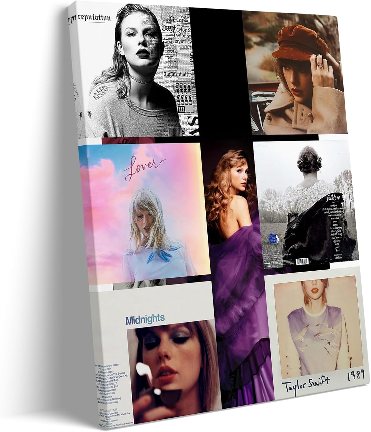 Wall Décor - ART Taylor Swift Poster Music Posters Album Canvas Poster Print Framed Canvas Wall, Speak Now Red 1989 Reputation Lover Midnights Folklore Canvas Poster