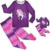 Jxstar Matching Girls&Dolls Pajamas Unicorn Pj Set Kids Cotton Fall Sleepwear…