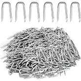 300 pcs Wire Staples,Fence Staples,u Shaped Nails,Steel U Nails for Fencing | U Shaped Wire Nails, Galvanized Barbed Wire Fencing Staples,Fasteners for Wood Garden Barbed Chicken Wires Hardware