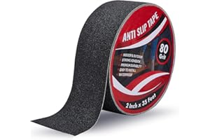 IONCAT Anti Slip Tape for Stairs 2 Inch x 35 FT : Heavy duty Grip Tape for Stairs Outdoor & Indoor - Non Skid Tape for Stair Treads - Non Slip Strips for Steps Ramp - High Traction - 80 Grit - Black