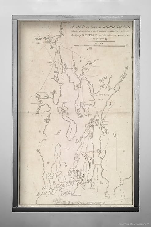 Amazon 1807 地図 ロードアイランド州ニューポート ロードアイランド州の一部 ロードアイランド州 彼らの位置を表示 ビンテージファインアート複製フレーム対応 アートフレーム ポスター オンライン通販