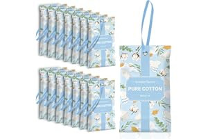 SCENTORINI Scented Sachets for Drawers and Closets, Pure Cotton Scent 14 Pack, Long-Lasting Sachets Bags Wardrobe Freshener, 