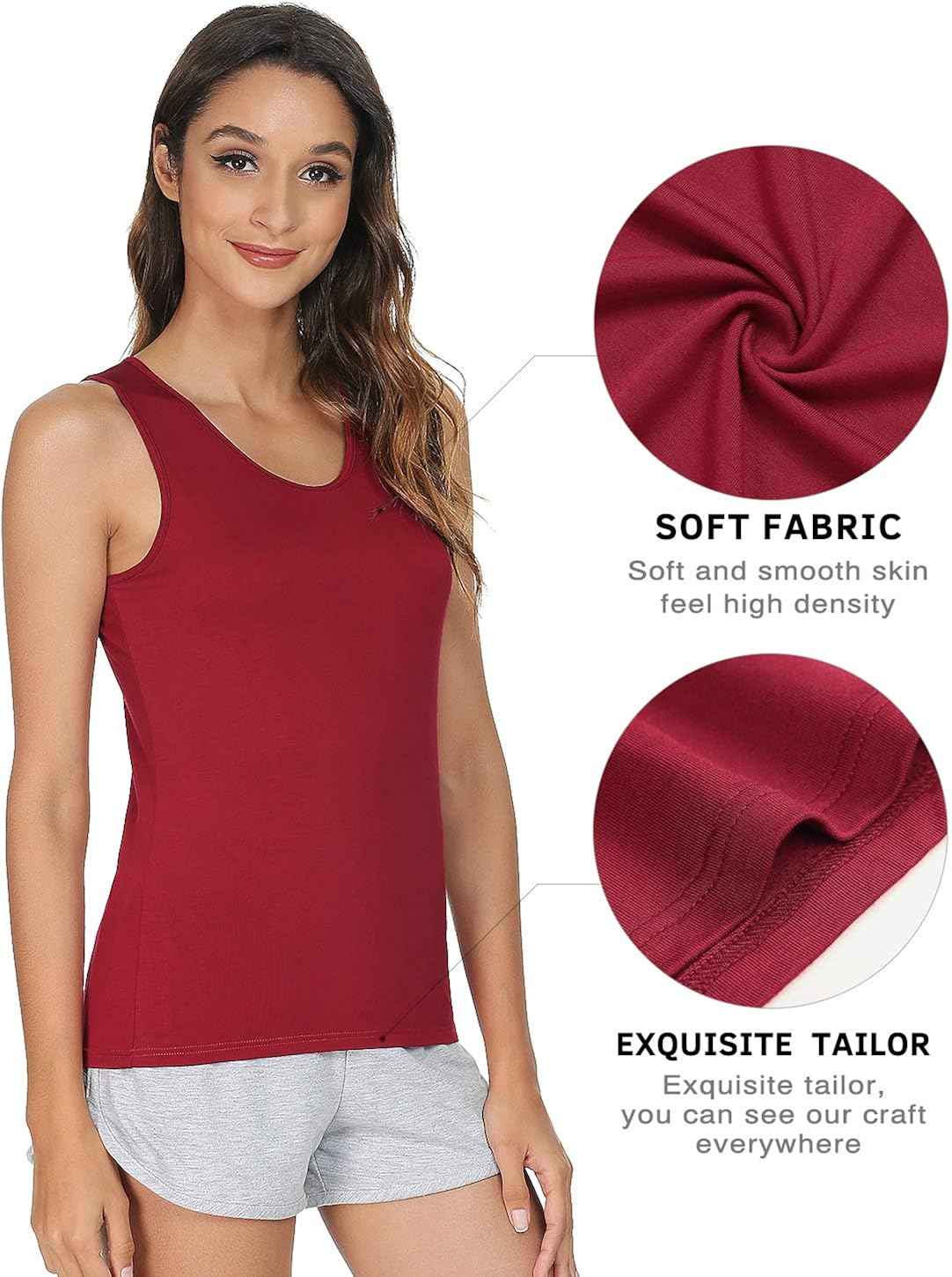 Vislivin Womens Supersoft Camisole Stretch Casual Tank Tops: Clothing