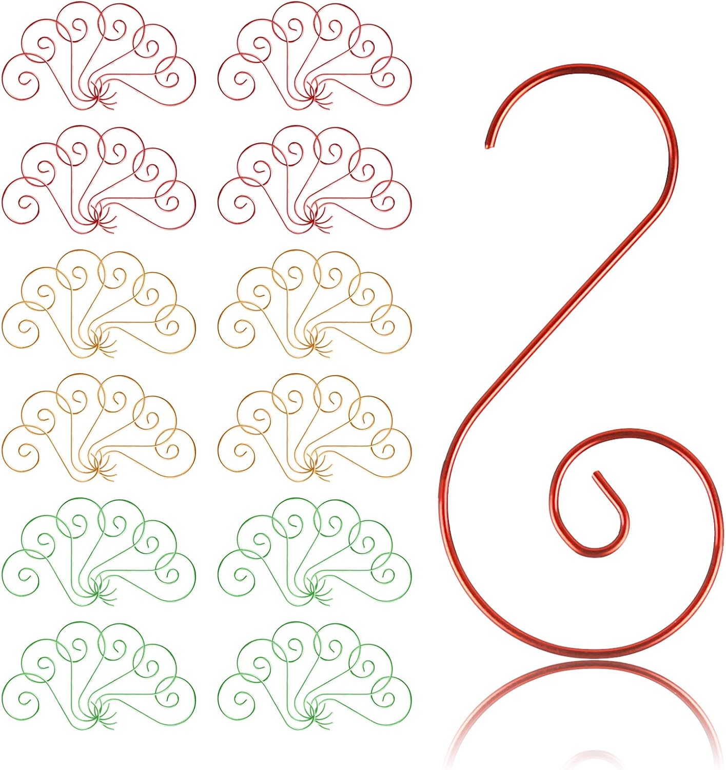 Ornament Hooks - Naler 120 Pieces Assorted Color Christmas Ornaments Hooks Stainless Steel S-Shaped Hangers for Christmas Tree Decorations, Silver, 1.5 Inch Length