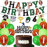 Football Birthday Decorations Includes Pre-Strung Happy Birthday Banner, NO DIY Cake Topper, Balloons, Touchdown Sports Bowl Game Day Theme Bday Party Supplies for Women Men Boys Girls