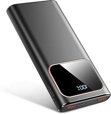 2026 Batterie Externe, 10000mAh 22.5W Power Bank, Batterie Portable USB C Input & Output PD3.0 QC4.0,Charge Rapide Powerbank à Affichage LED pour iPhone Samsung et Autres téléphone（Noir）