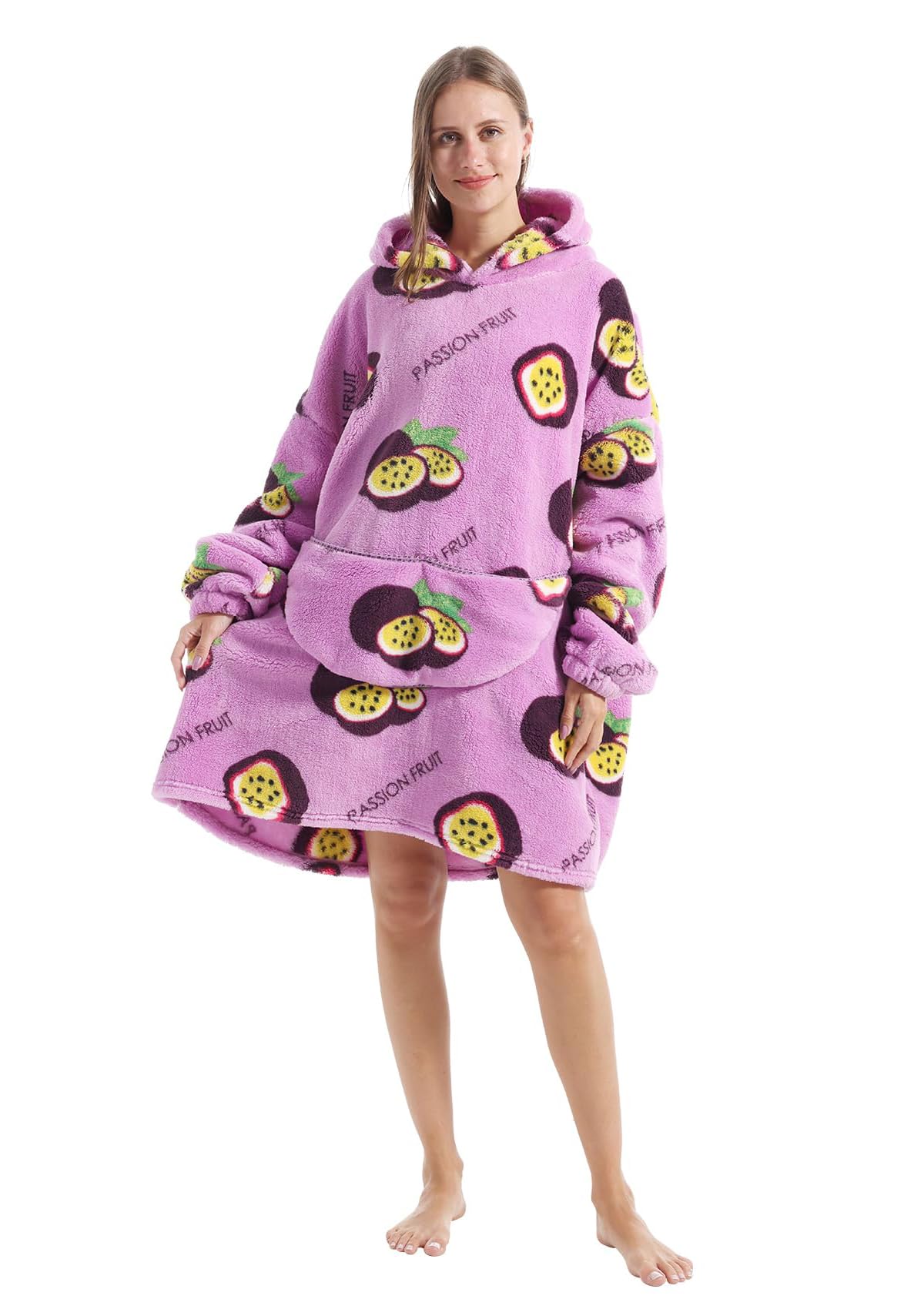 Oversized Blanket Hoodie for Women and Men - Sherpa Fleece Thick Warm Hoodie with Giant Pocket Super Cozy Wearable Blanket Hoodie for Teens