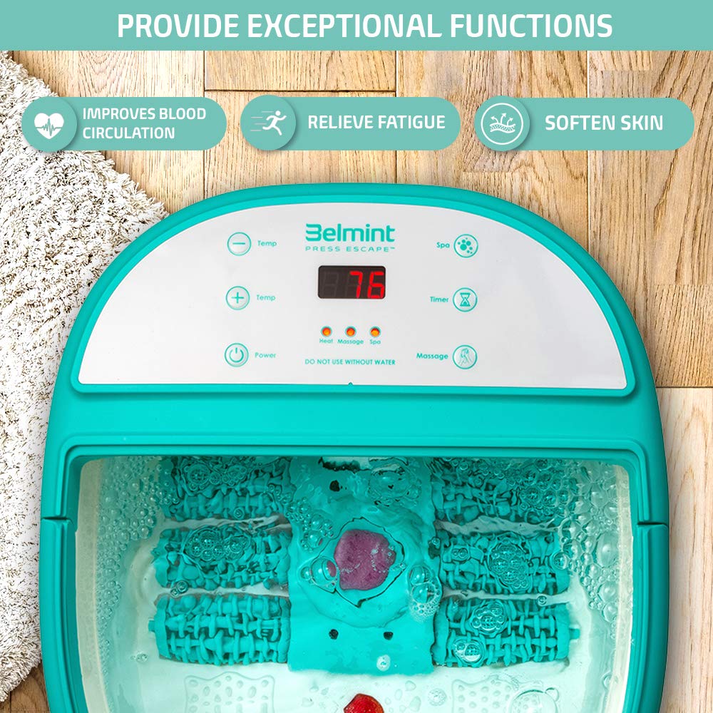 Foot Spa Bath Massager with Heat - Feet Soaking Tub Features 6 Shiatsu Massage Rollers, Rotting Callus Remover, Adjustable Time & Temperature - Stress Relief for Fatigue and Tired Feet: Beauty