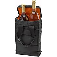 Wine Carrier Tote Bag - 2 Bottle Pockets - Attractive wine bag with thick external padding, zipper and easy to carry…