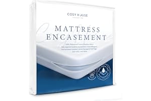 Cosy House Collection Luxury Zippered Mattress Encasement - Master Bedroom Essentials - 100% Waterproof - Rayon Derived from Bamboo - Ultimate Noiseless Comfort & Cooling (King)