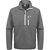 Little Donkey Andy Men's Golf Pullover 1/4 Zip Sweatshirts Waterproof Athletic Winter Quarter Zip Golf Jacket with 3 Pockets