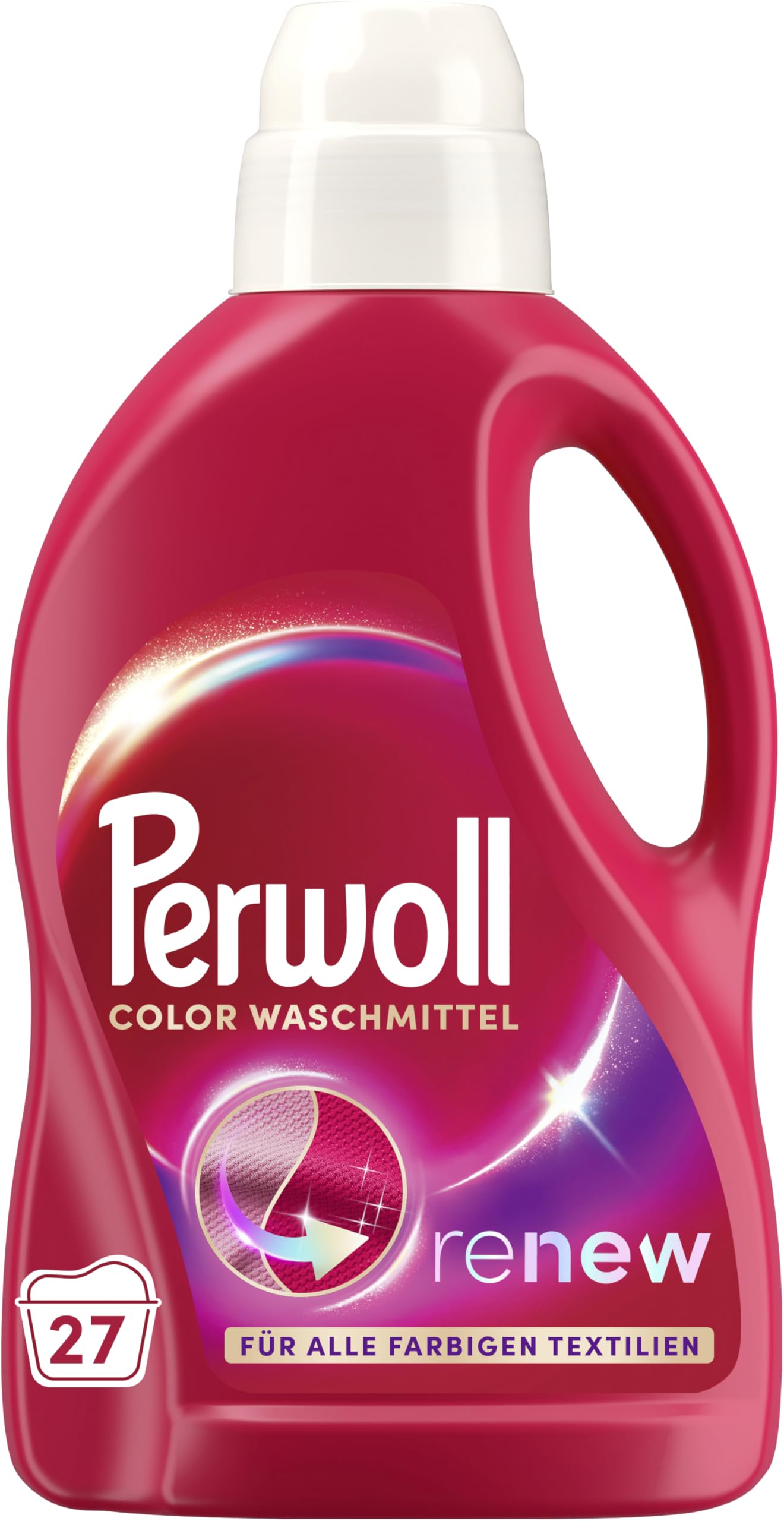 Perwoll Renew Color Waschmittel (27 Waschladungen), Feinwaschmittel reinigt schonend und erneuert Farben und Fasern, für alle farbigen Textilien, Waschmittel mit Triple Renew Technologie, 1 Stück