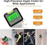 Huepar Digital Level Box 0-360° Inclinometer with Magnetic V-Groove Base Bevel view 7