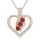 Birthday Gift for Women Garnet Necklace Sterling silver Forever Love Heart Infinity pendant Necklace January Birthstone Jewelry Christmas Valentine Mothers Day Birthday Gifts for Women Her Wife Girlfriend