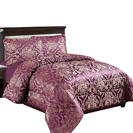 Massari Colection 3pc Beautiful Heavy Jacquard Quilted Bedspread