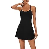 OVRUNS Women's Tennis Dress Built-in Bra & Shorts Exercise Workout Golf Athletic Dress with Pockets