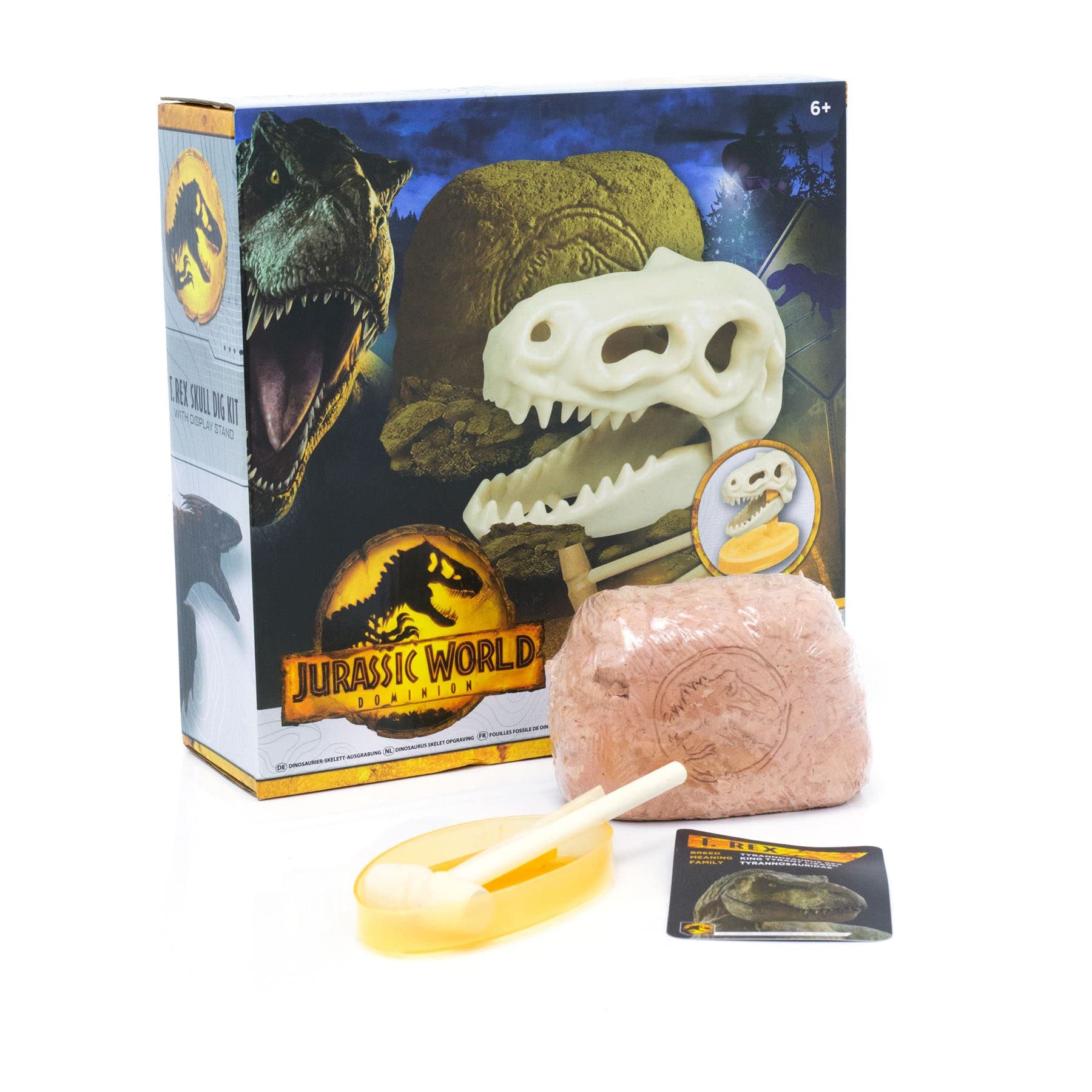 Carousel Home Jurassic World Dominion Dinosaur Skull Dig | T-Rex Dinosaur Dig Kit Dinosaur Fossil Dig Up Kit | Dinosaur Fossils Palaeontology Dig Out Set - Dinosaur Gifts