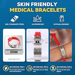 Theluckytag Medical Bracelets for Men Women with QR