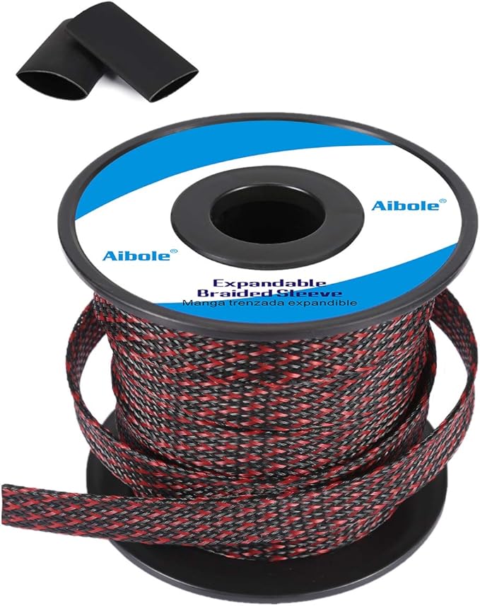 100ft 1/4 Inch inch Flexo PET Expandable Braided Sleeving, Braided