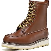 Men's Stylish Classic 6"- 8" Soft Moc Toe EH Leather Work Boot With Non-Slip Wedge Outsole & Goodyear Storm Welt