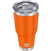 WETOWETO 30oz Tumbler, Stainless Steel Vacuum Insulated Water Coffee Tumbler Cup, Double Wall Powder Coated Spill-Proof Travel Mug Thermal Cup for Home Outdoor (Orange, 1 Pack)