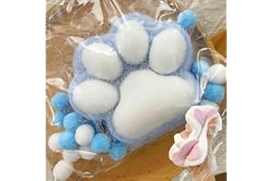 KOUJUT Taba Squeeze Toys Handmade Cat Paw Squeeze, 4 Inches Big FuFu Squeeze Paw, Cute Soft Squeeze Fidget Toys Squeeze Toys for Stress Relief (Blue)