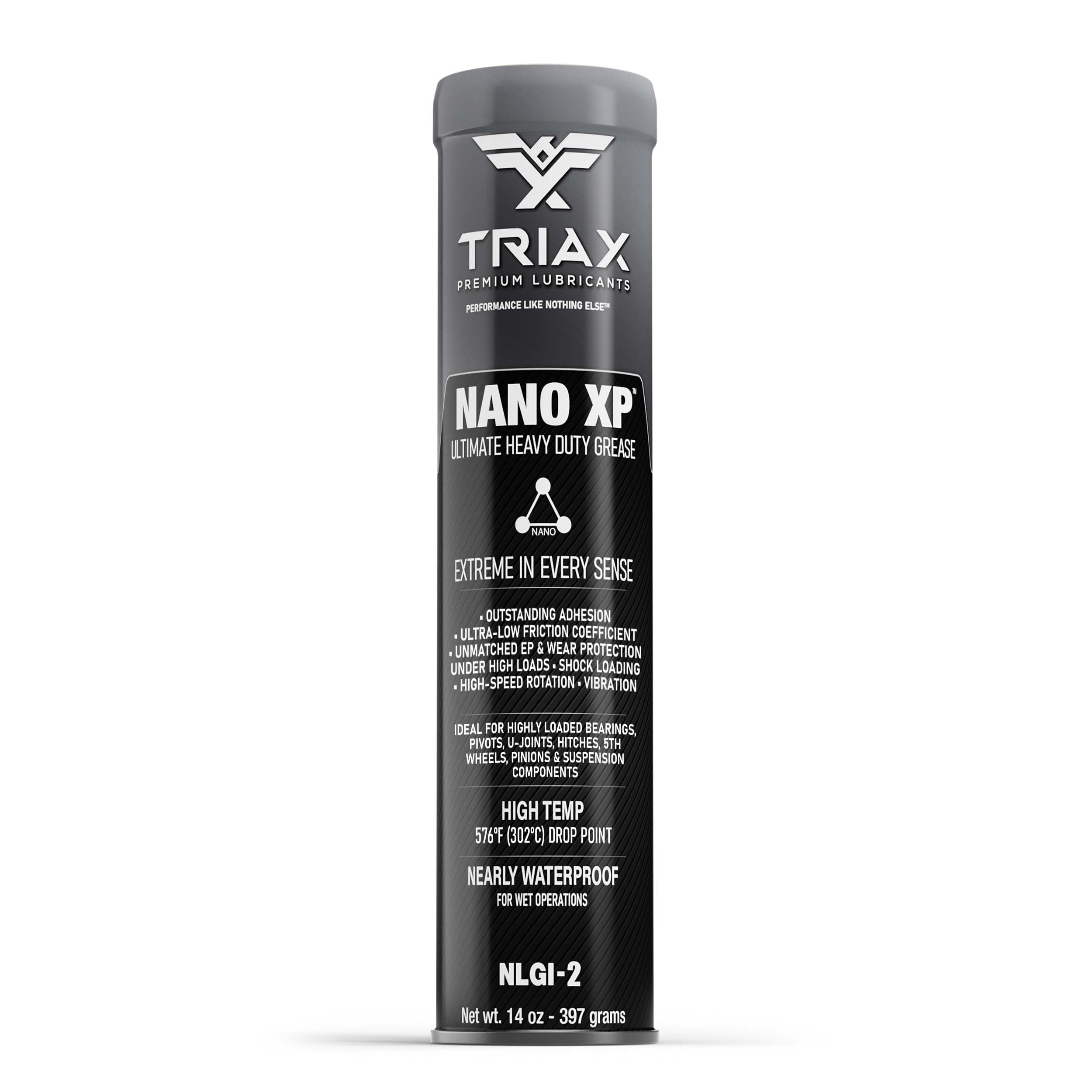 TRIAX Nano XP Ultra Heavy Duty Grease, Nano Fullerene, 5th Wheel, Ultra Heavy Duty, High Temp, Extreme EP Load Rating, Low Friction (14 Ounce Cartridge - 1 Tube)