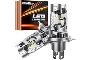 GloDrv [2024 Upgrade] H4 Light Bulbs [Super Bright] 24,000 Lumens 700% Brighter, 6000K Cool White, Halogen Replacement, Fog Light Bulbs, Plug and Play, Pack of 2