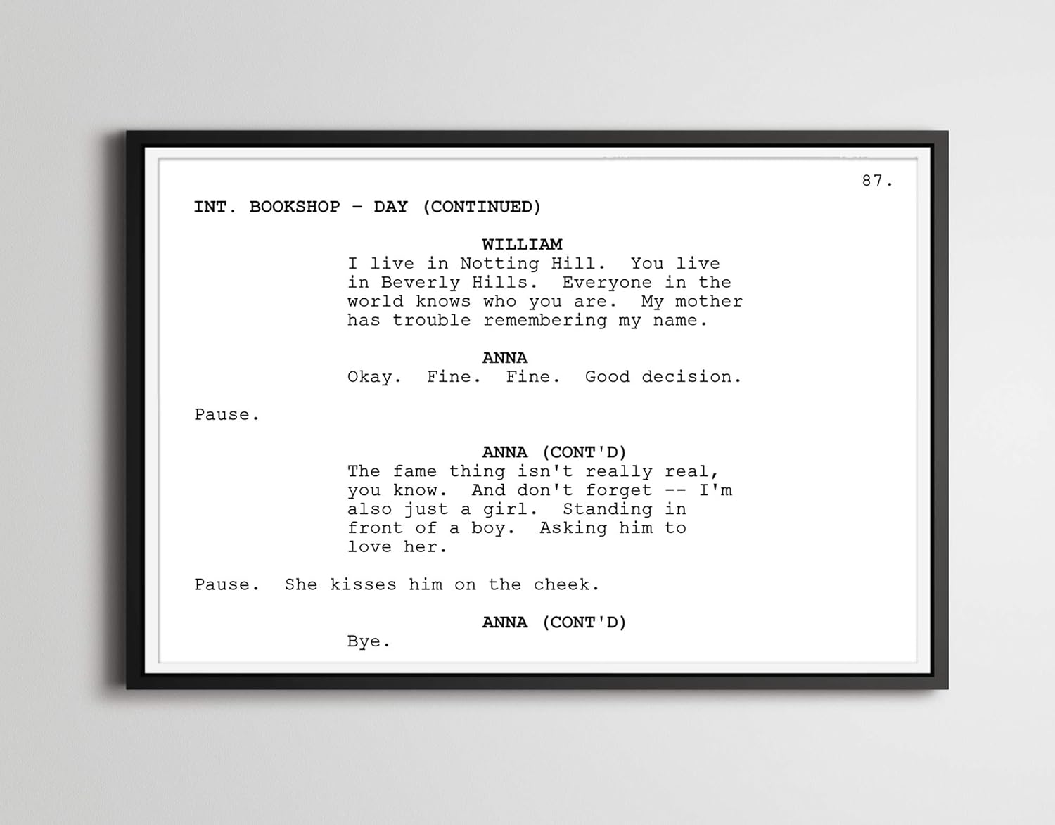 Amazon Com Notting Hill Screenplay Snapshot Poster Up To 24 X