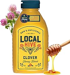 Local Hive Clover Raw & Unfiltered – 16 oz | 100% Pure U.S. Honey | Natural Sweetener Sourced from American Bees & Beekeepers