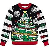 Lovekider 7-14 Years Girls Ugly Christmas Sweater for Kids Tinsel Garland Embellished Holiday Knit Pullovers
