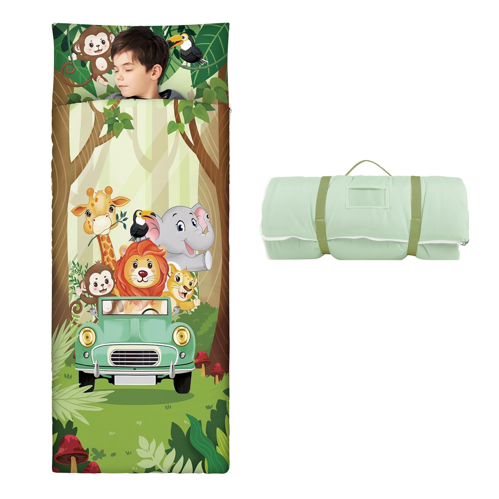 Unicorn Sleeping Bag for Girls,Nap Mat for Kids with Removable Pillow,Warm Toddler Slumber Bag for Bedroom Daycare,Gift for Birthday Christmas