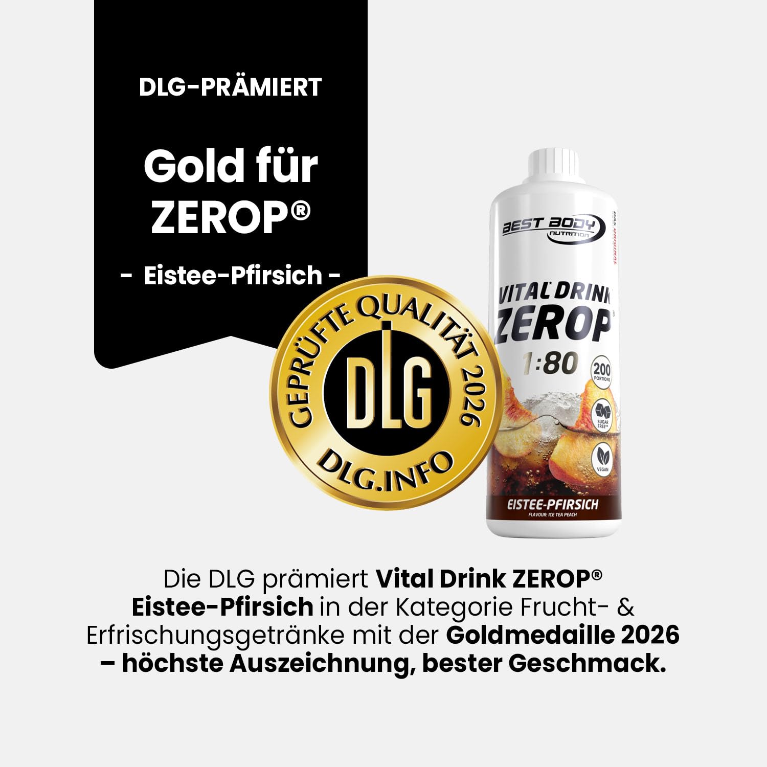 Best Body Nutrition ZEROP Vital Zuckerfreies Getränkekonzentrat Sirup Eistee-Pfirsich Ohne Aspartam 1 L ergibt 80 L Getränk Fitness Drink mit Vitaminen B1 B6 Niacin Kalorienarm Wassersprudler 5