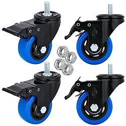 3 Inch Caster Wheels 1000Lbs Threaded Stem Casters