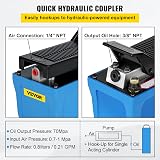 VEVOR Air Hydraulic Pump 10,000 PSI 0.8L Foot Actuated Treadle Pump view 3