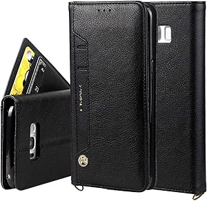 ZENGMING Phone Case Case for iPhone Samsung Galaxy S8 Plus Wallet Case,Premium PU Leather Credit Card Holder and Money Slot Case with Kickstand Flip Cover (TPU Inner Protective Cover) (Color : Black)