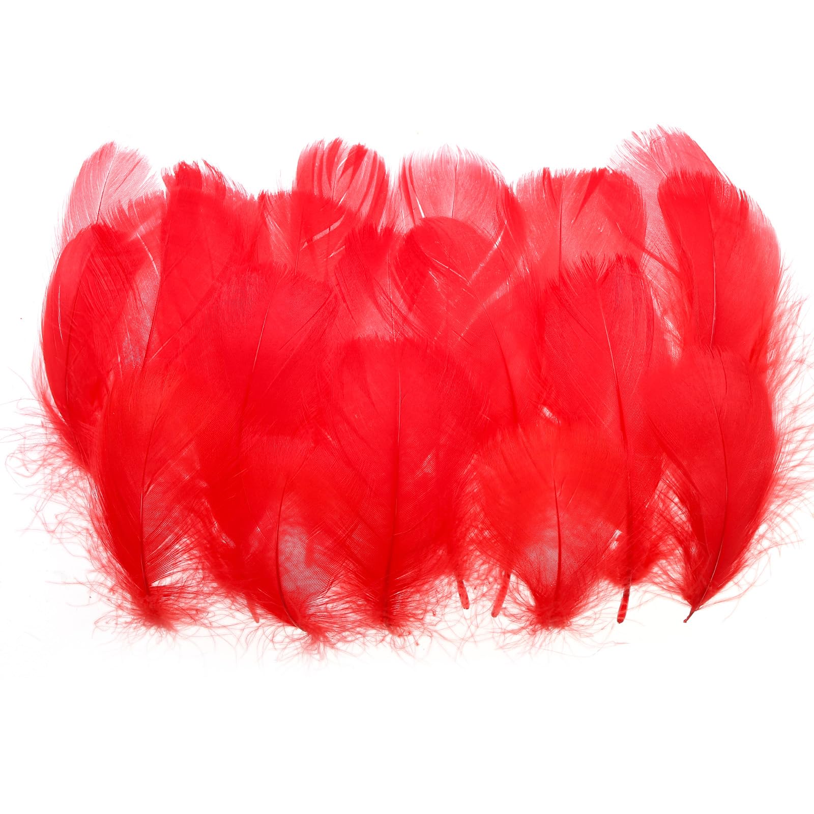 PATIKIL Colorful Feathers 3-5inch, 300pcs Goose Feathers Bulk for Crafts DIY, Wedding Home Party Decorations Dream Catcher, Red