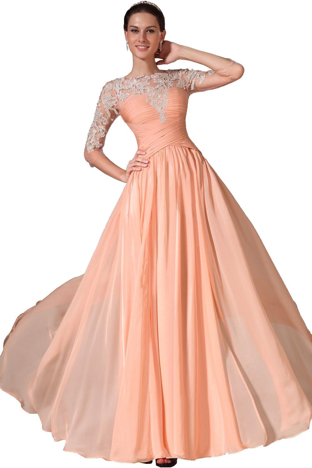 eDressit 2014 New Embroidered Lace Top & Sleeves Gown(26145710)