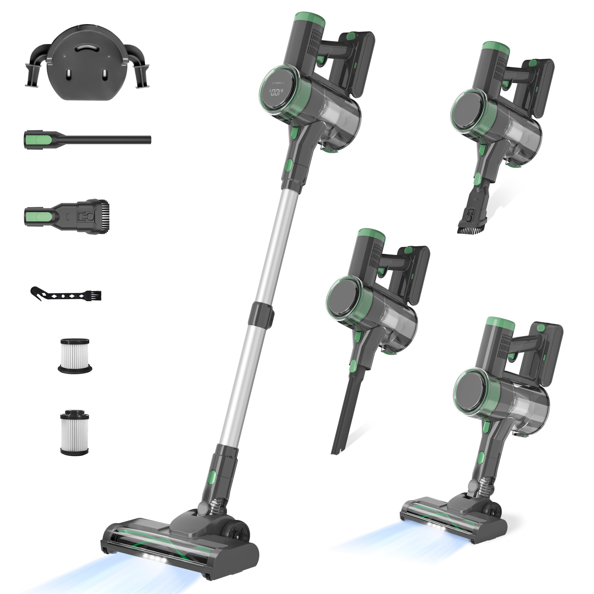 Photo 1 of ENCHE Cordless Vacuum Cleaner, 450W 45000pa Stick Vacuum,6-in-1 Rechargeable Vacuum with LED Display,50mins Runtime,Lightweight with LED Headlights for Hardwood Floor Low-Pile Carpet Pet Hair