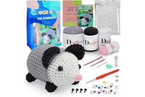 Dasonwin Crochet Kit for Beginners,Crochet Animal Kit with Step-by-Step Video Tutorials,Grey Crochet Possum,Easy Yarn Kits,Beginners Crochet Kit for Adults,Gifts for Women,Adults,Kids