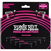 Ernie Ball Flat Ribbon Patch Cable Pedalboard Multi-Pack, Black (P06224)